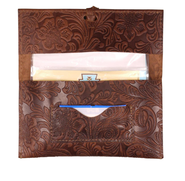 Drehertasche "Leder Ornament braun"